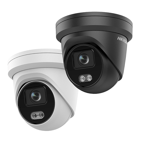 4 MP ColorVu Strobe Light and Audible Warning Fixed Turret Network Camera